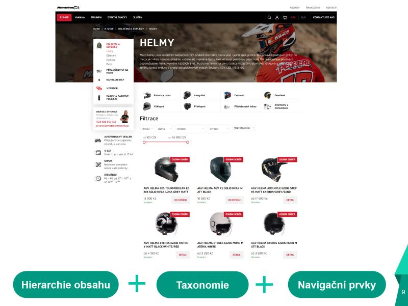 Informační architektura pro e-shop Motocentrum HK – ukázka 7