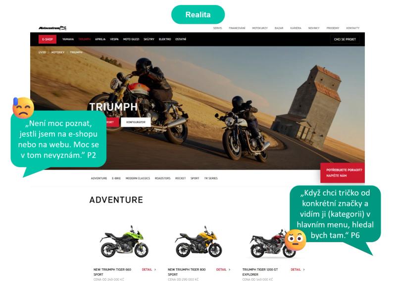 Informační architektura pro e-shop Motocentrum HK – ukázka 3