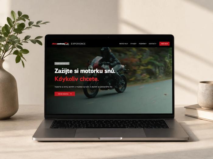 Úvodní stránka rezervačního systému Motocentrum HK Experience